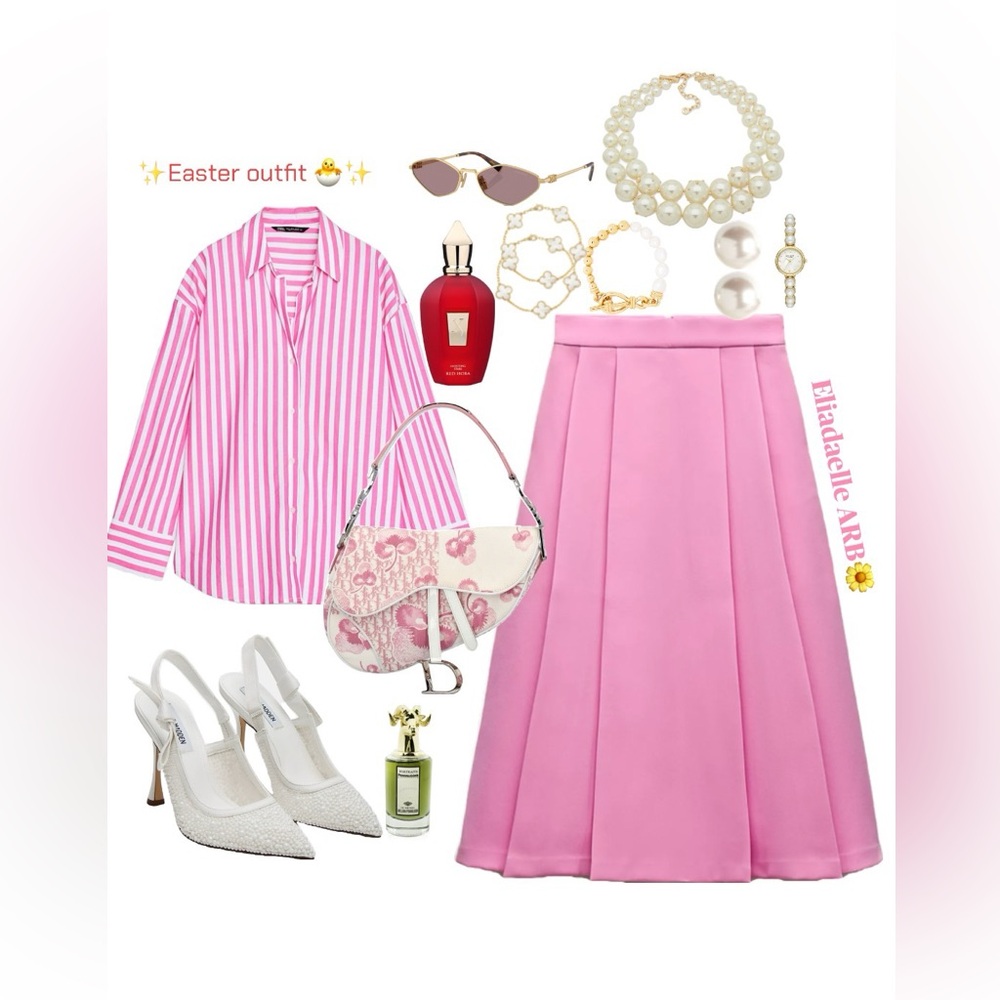 ✨Zara pleated cape skirt ✨Elegant Pink Skirt